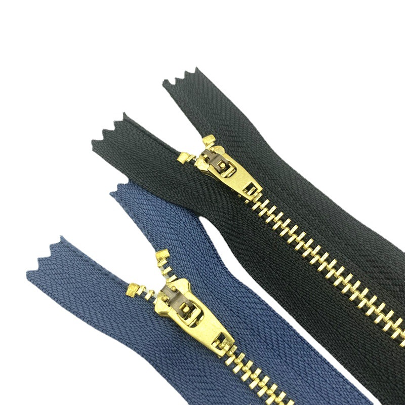 new product high quality  metal brass zipper #3 brass tooth zipper