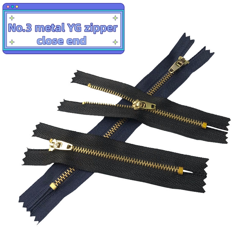 new product high quality  metal brass zipper #3 brass tooth zipper