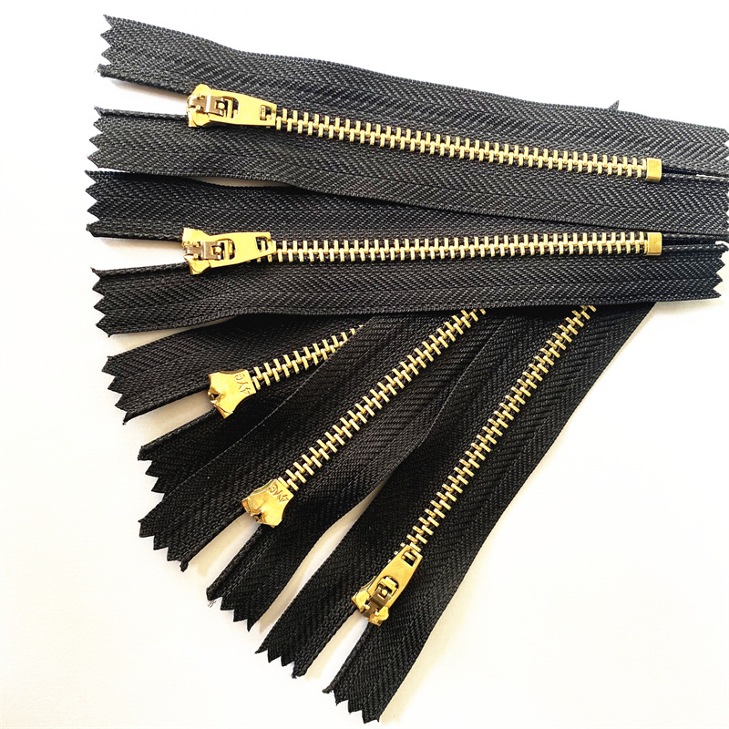new product high quality  metal brass zipper #3 brass tooth zipper
