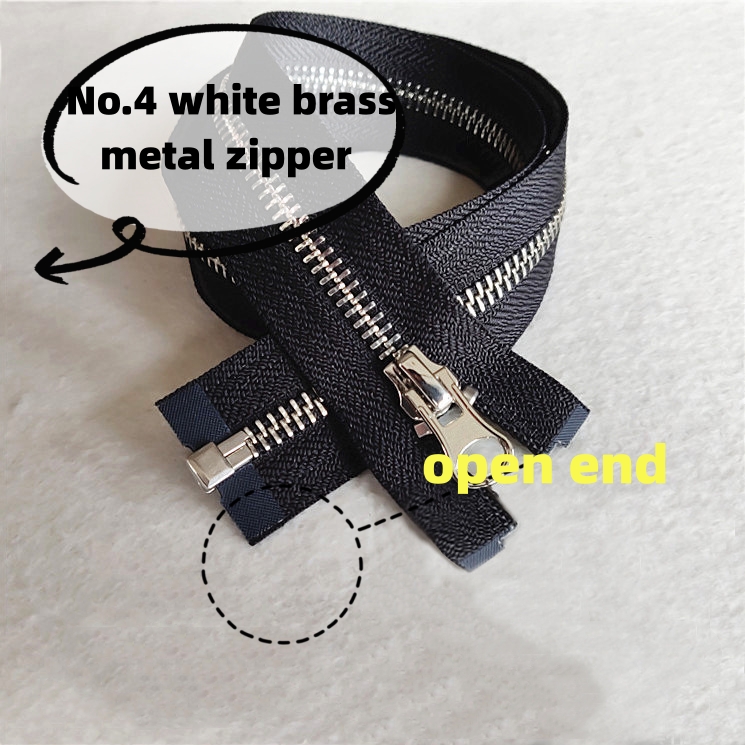 garments accessories high quliaty customized #4 metal zipper open end brass zipper for handbag jacket  jeans 