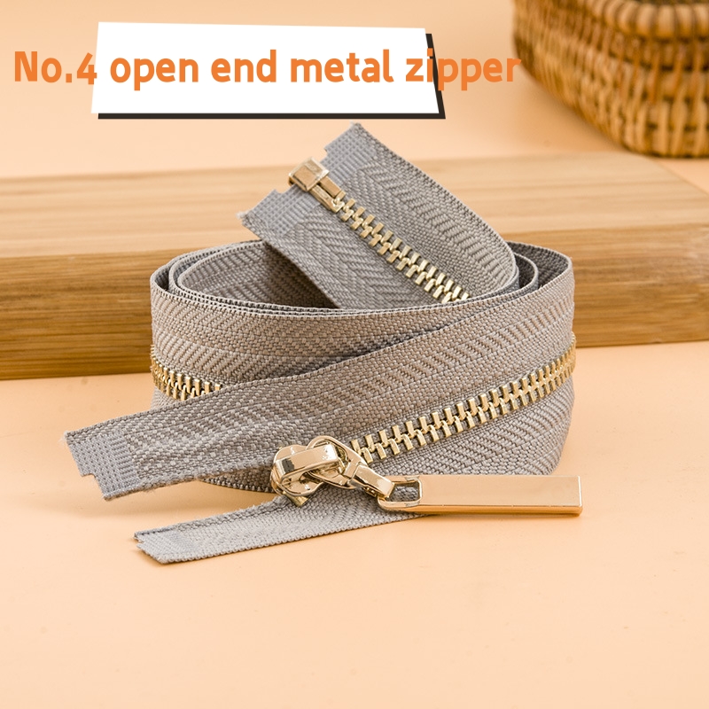 garments accessories high quliaty customized #4 metal zipper open end brass zipper for handbag jacket  jeans 