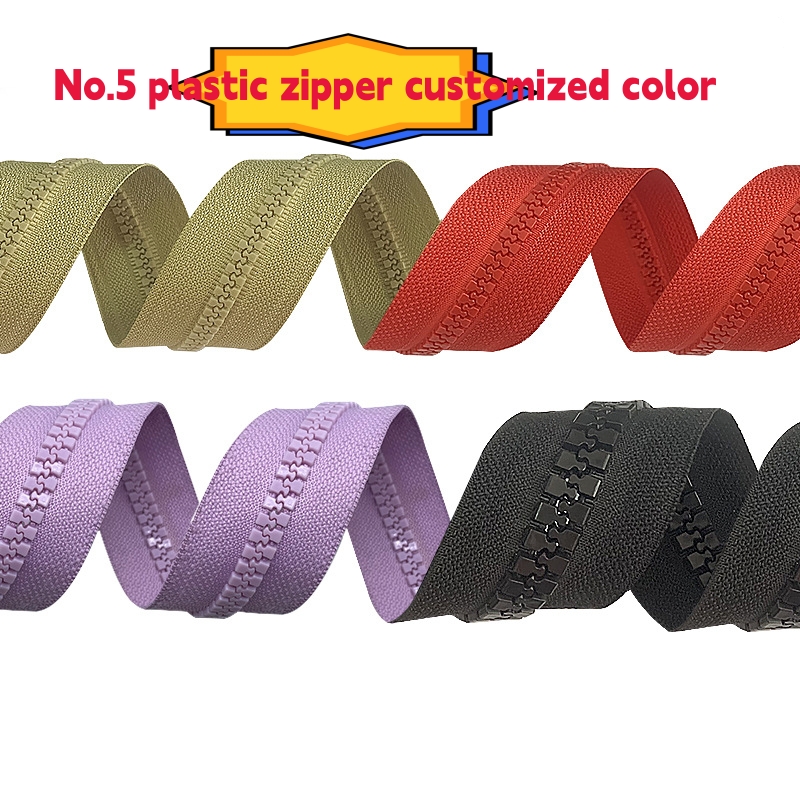 Custom Affordable Fancy Style Wholesale 5# Plastic Zipper for luggage yoga clothes 
