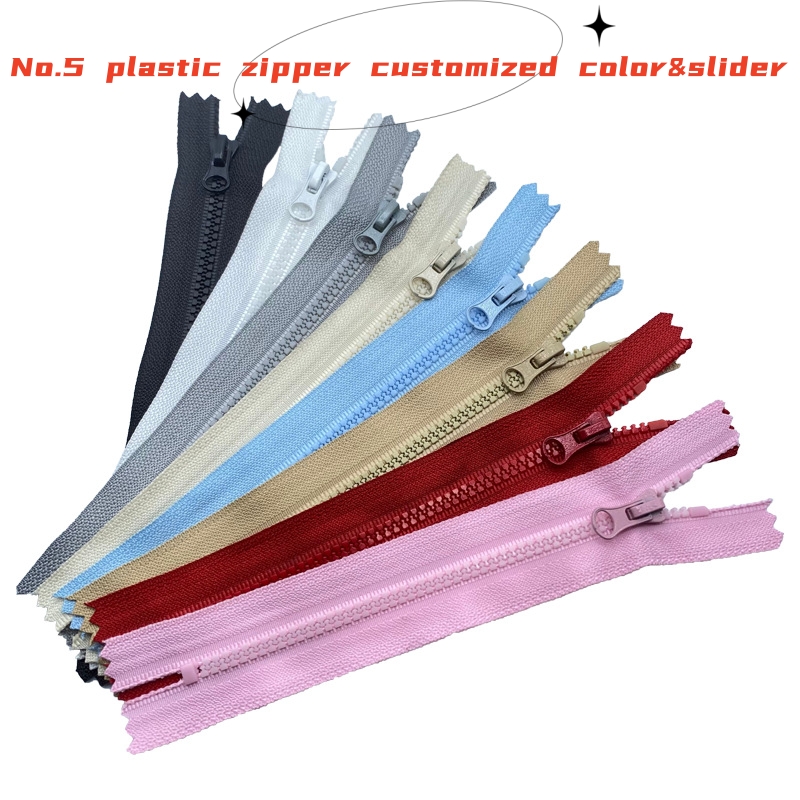 Custom Affordable Fancy Style Wholesale 5# Plastic Zipper for luggage yoga clothes 