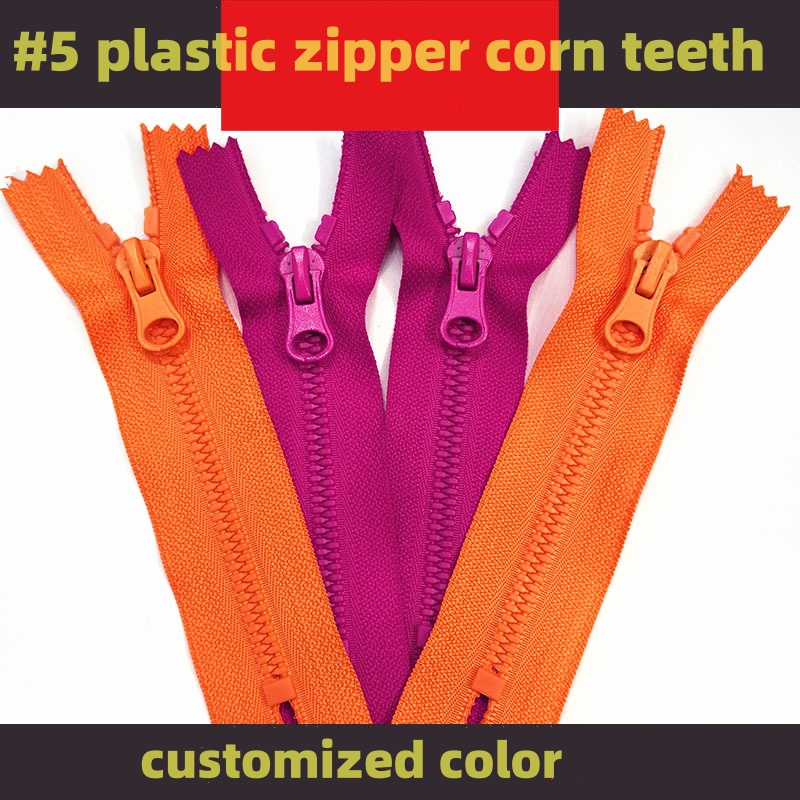 custom service #5 /7/8/10 high quality corn teeth plastic resin zipper for sport bag garments