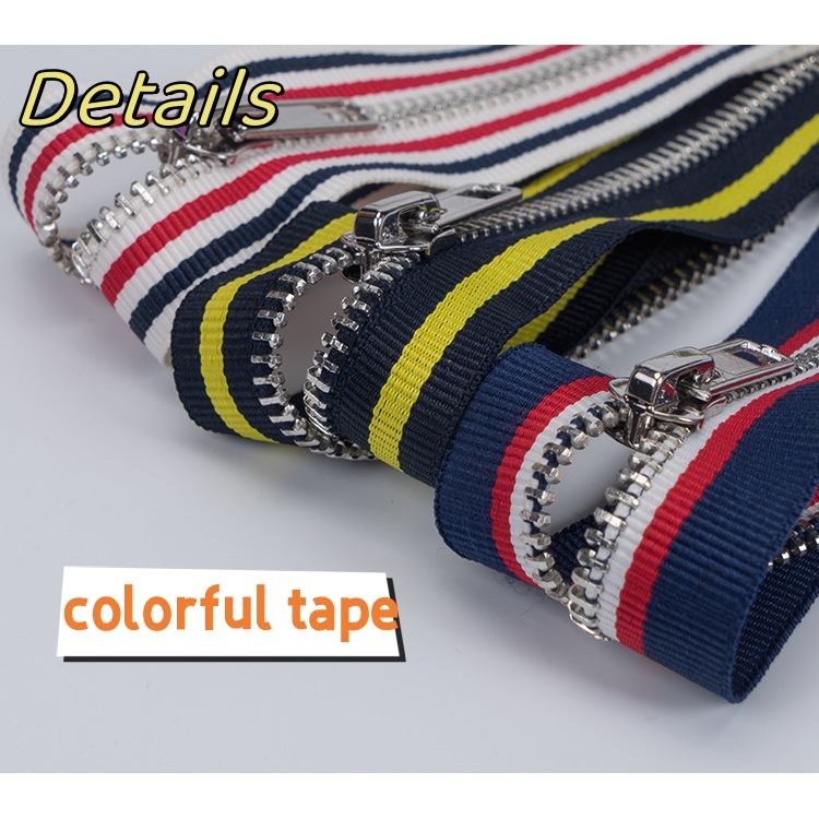 china manufacturer  oem whosale colorful tape no.5 metal  brass zipper for leather garment  jeans shoes make