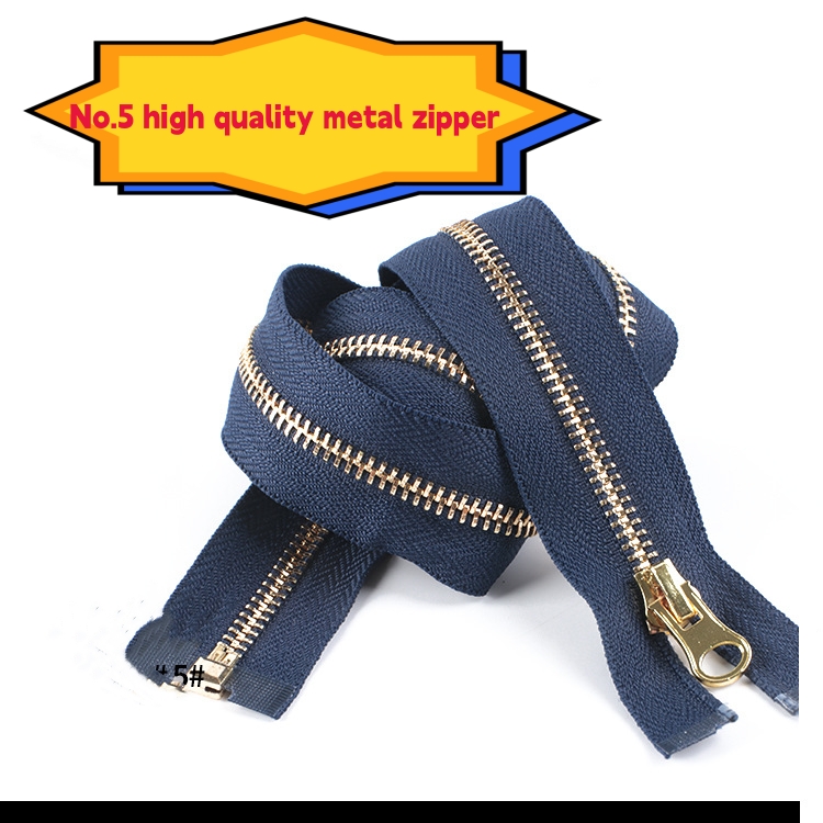 metal  zipper open end brass  with customized puller for garments handbag shoes making