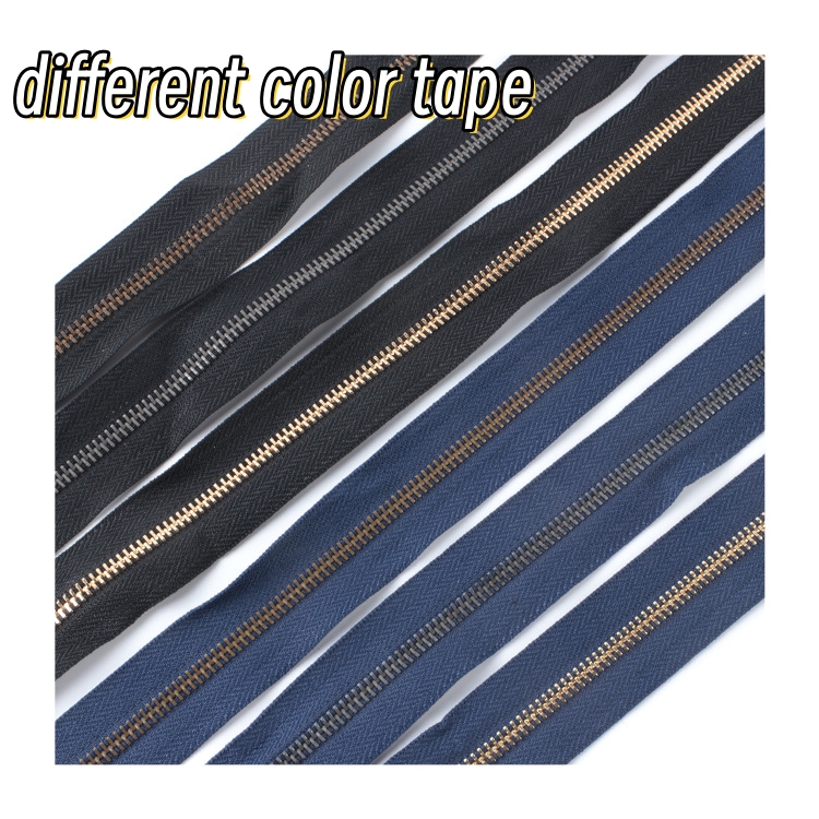 metal  zipper open end brass  with customized puller for garments handbag shoes making