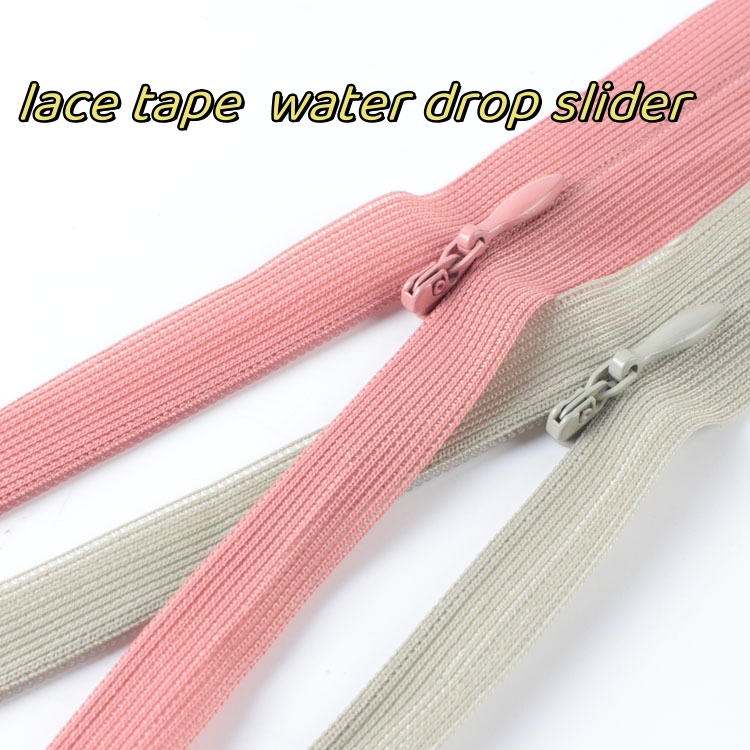 manufacture production 3# 4# 5# invisible zipper  lace tape for garments pillow 