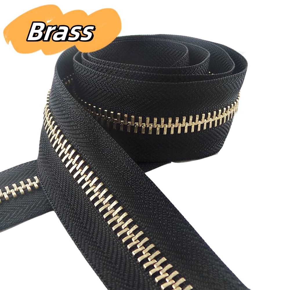  Factroy Metal Zipper 3# 5# 4# Long Chain  home-textile Men Shoes Jackets Gold Brass Factory Custom Bronze by yards