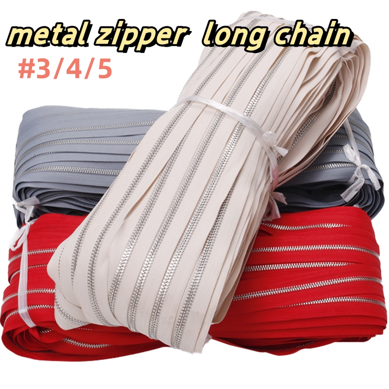  Factroy Metal Zipper 3# 5# 4# Long Chain  home-textile Men Shoes Jackets Gold Brass Factory Custom Bronze by yards