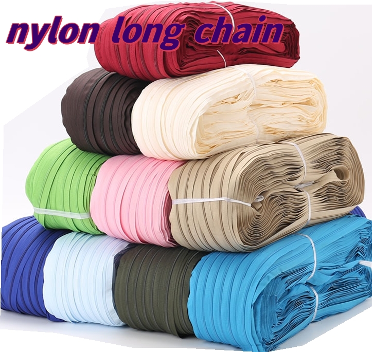 oeko-tex quality assurance China factory directly sales long chain nylon zipper rolls 3# 5# 7# 8# 10#for garments bags 