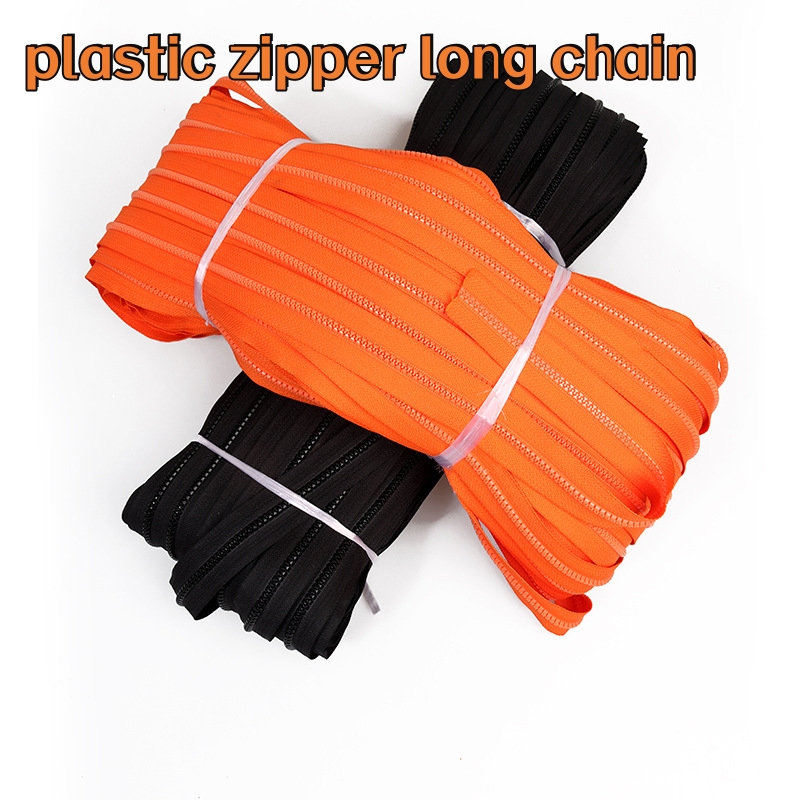 Resin  Eco-friendly high quality by rolls Plastic 3# 5# 8#  10# Black Clothing Bag And Home Textiles Use Long Chain Zipper
