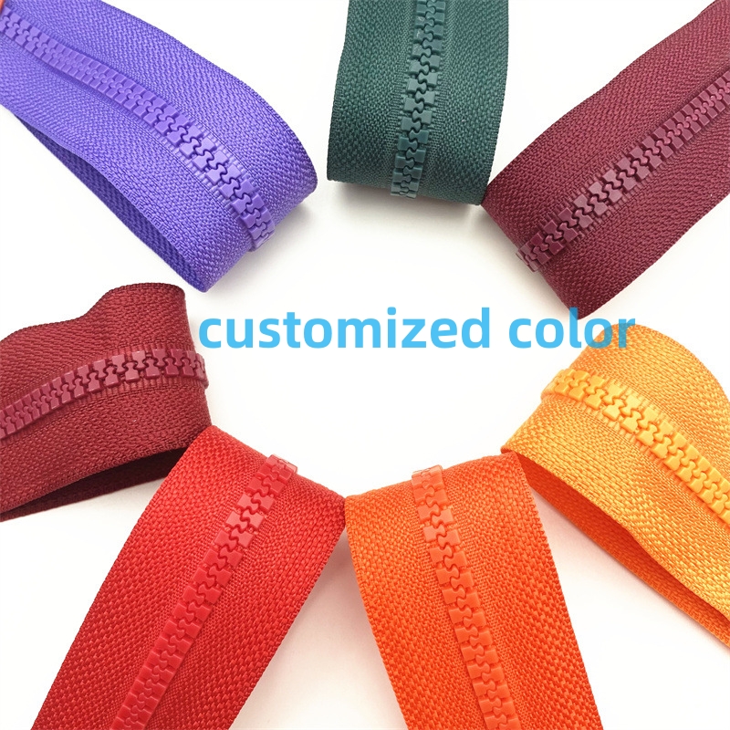 Resin  Eco-friendly high quality by rolls Plastic 3# 5# 8#  10# Black Clothing Bag And Home Textiles Use Long Chain Zipper