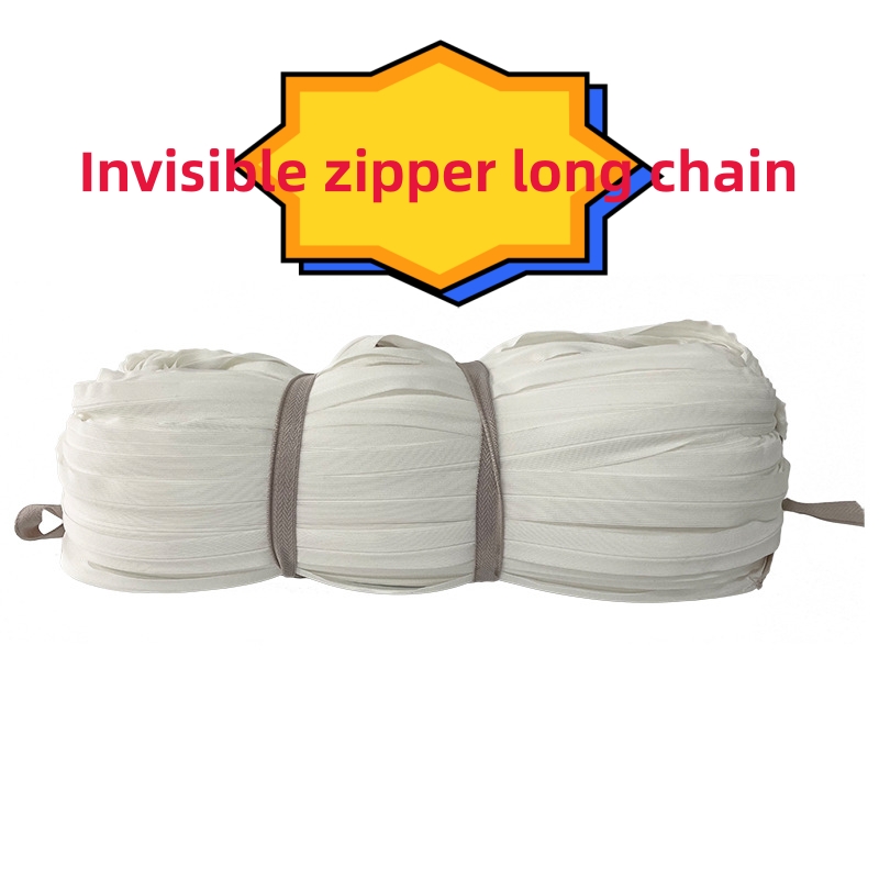 Invisible Zippers Suppliers Textile Dress #3 #4 #5 Fashion Wholesale Long Chain Zipper Roll hidden teeth lace  tape  for Garment Home