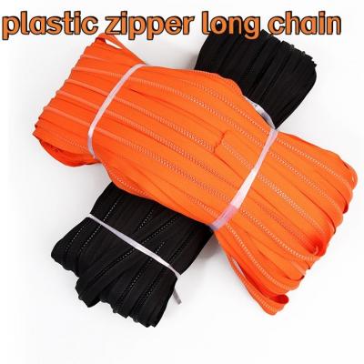 Resin  Eco-friendly high quality by rolls Plastic 3# 5# 8#  10# Black Clothing Bag And Home Textiles Use Long Chain Zipper