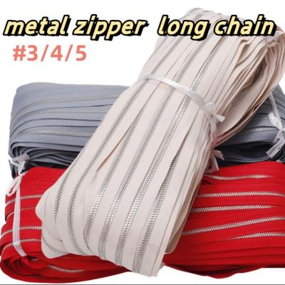  Factroy Metal Zipper 3# 5# 4# Long Chain  home-textile Men Shoes Jackets Gold Brass Factory Custom Bronze by yards