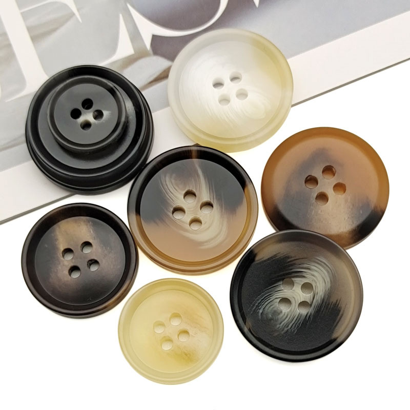 bulk production resin button wholesale round coat buttons trench for coat suit jacket Brown coffee small suit hand sewing  resin large buttons