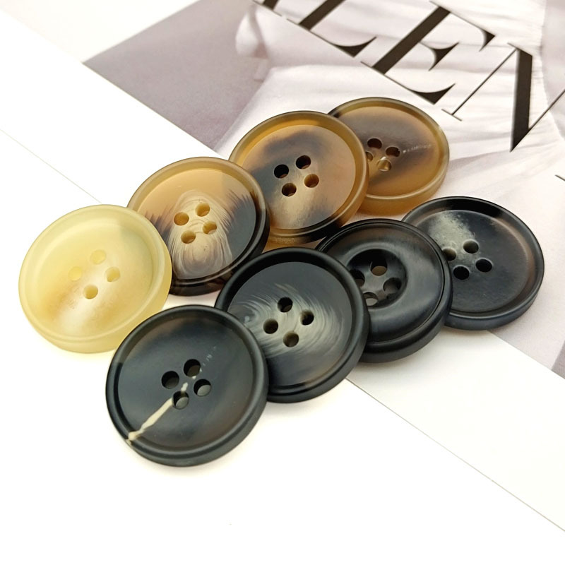 bulk production resin button wholesale round coat buttons trench for coat suit jacket Brown coffee small suit hand sewing  resin large buttons