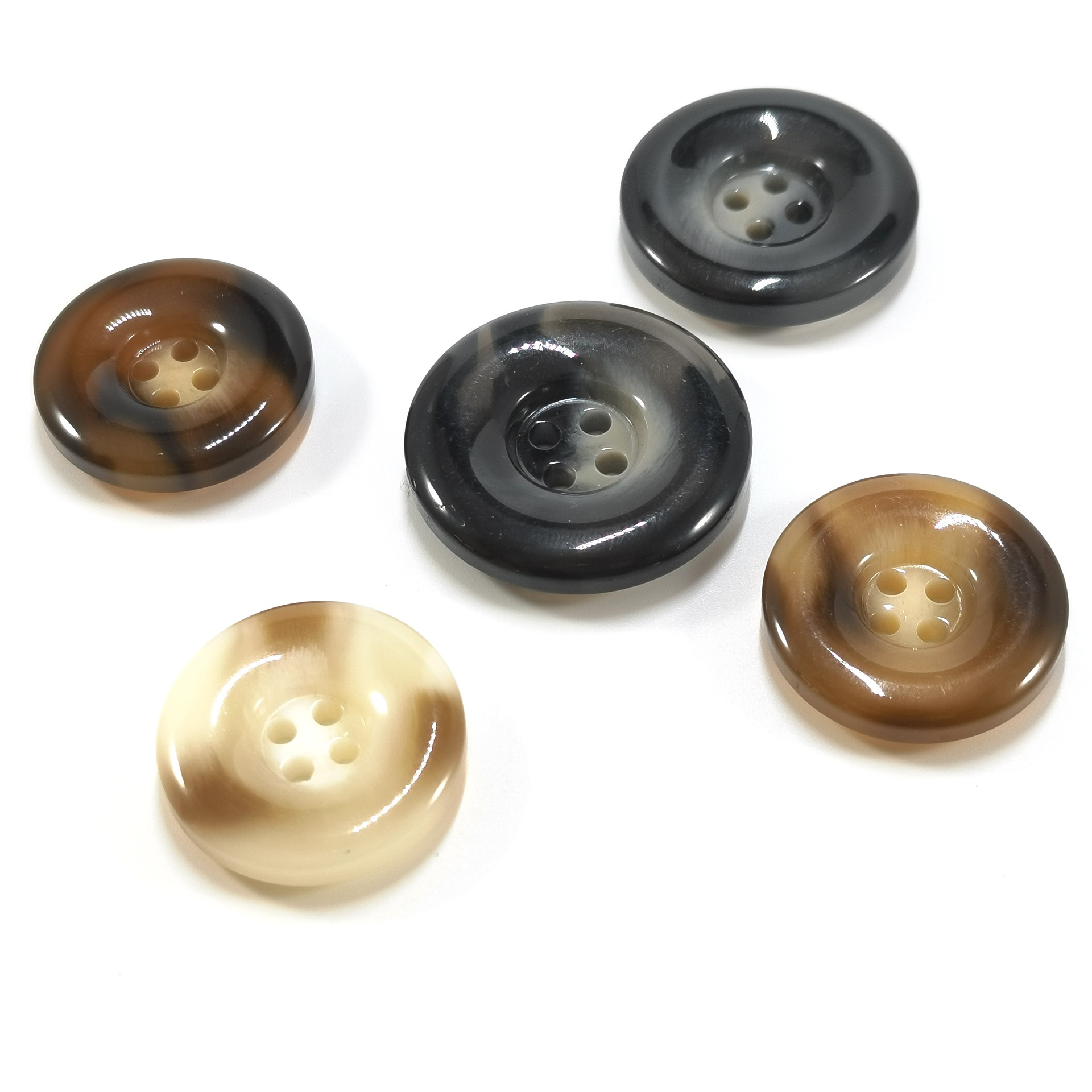 bulk production resin button wholesale round coat buttons trench for coat suit jacket Brown coffee small suit hand sewing  resin large buttons