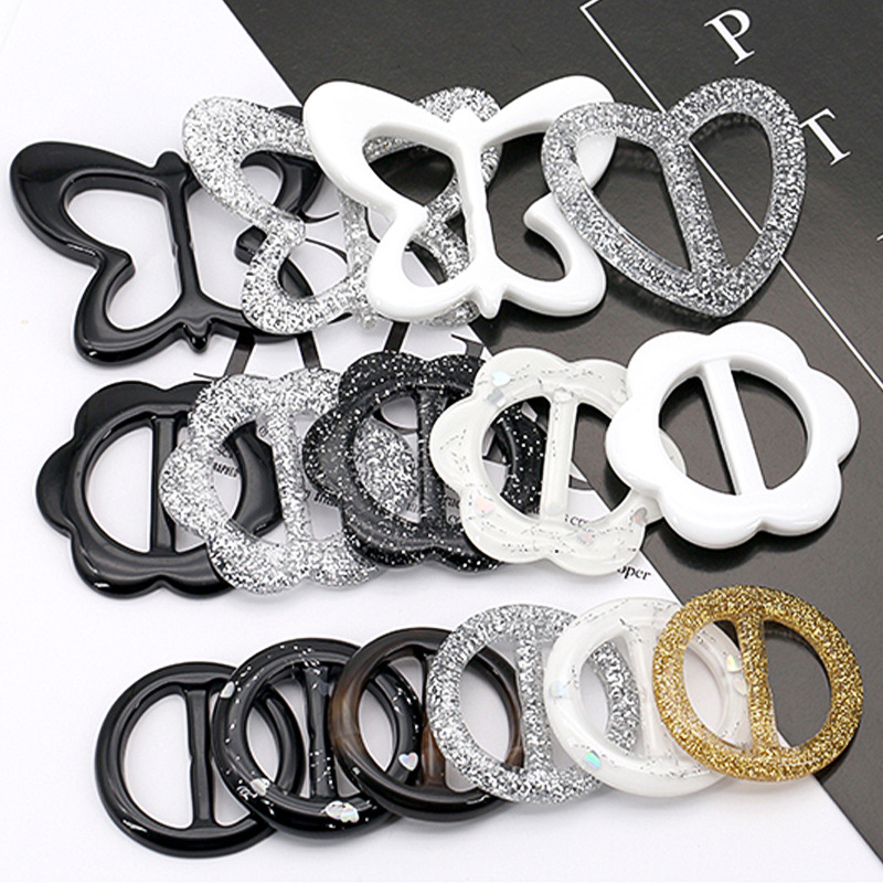 hot selling Wholesale Fashion Resin T Shirt Clips  Buckle shoes buckle Ladies Adjustable Buckle For Clothing T-shirt Decoration