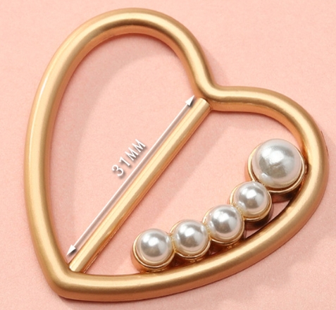 New Fashion Wholesales strap buckle  Round shape gold metal ring buckle with pearl beads for handbag luggage part