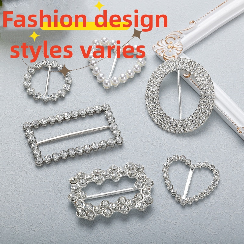 New Fashion Wholesales strap buckle  Round shape gold metal ring buckle with pearl beads for handbag luggage part