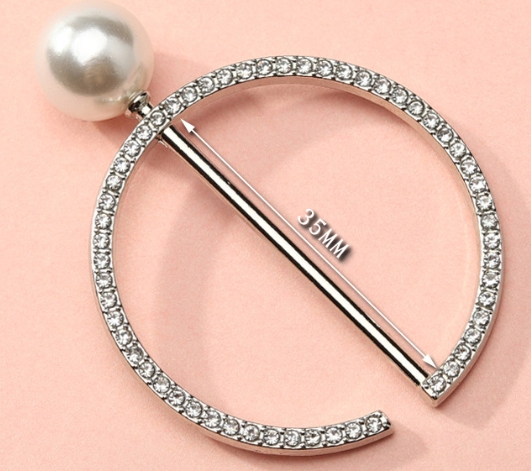 New Fashion Wholesales strap buckle  Round shape gold metal ring buckle with pearl beads for handbag luggage part