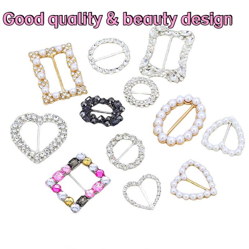mix fashion design whosale Metal pearl corner buckle Women's T-shirt button buckle ring Silk scarf buckle for  coat belt decorative button