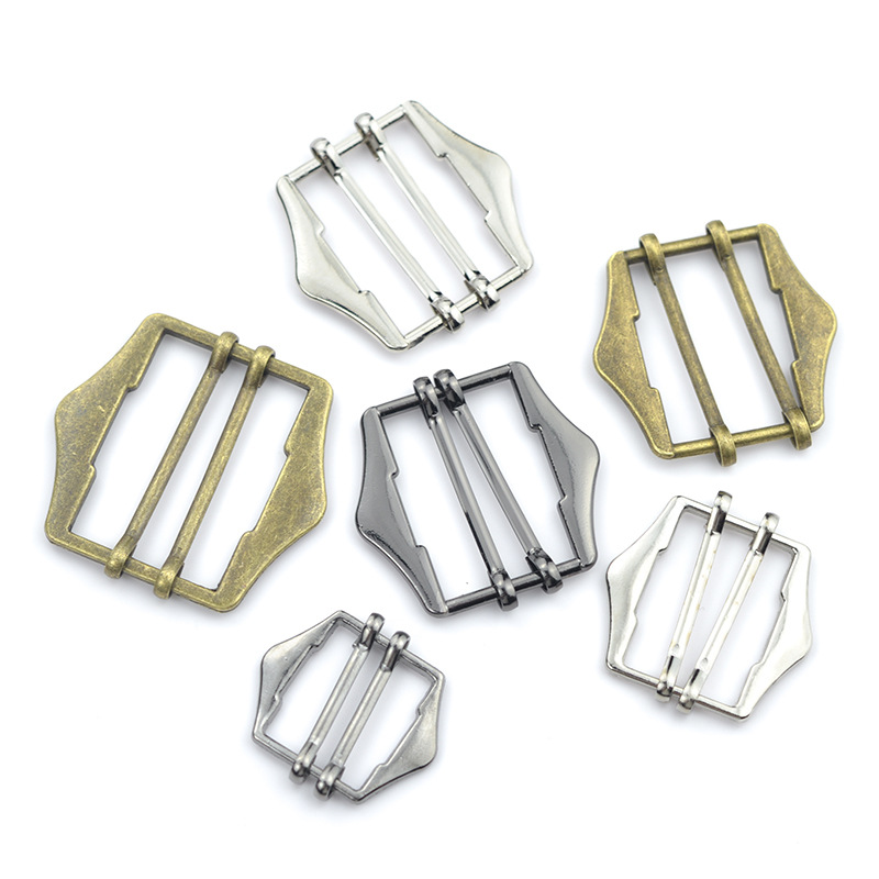 customized size  Wholesale gourd shape buckles with rectangle buckle slider strap buckles for overalls backpack