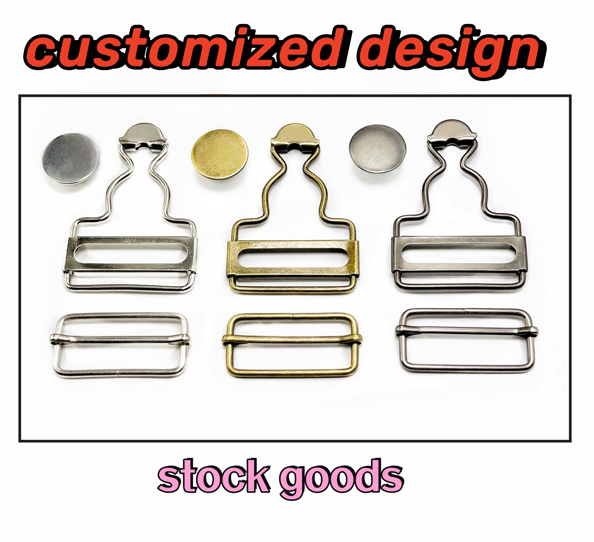 customized size  Wholesale gourd shape buckles with rectangle buckle slider strap buckles for overalls backpack