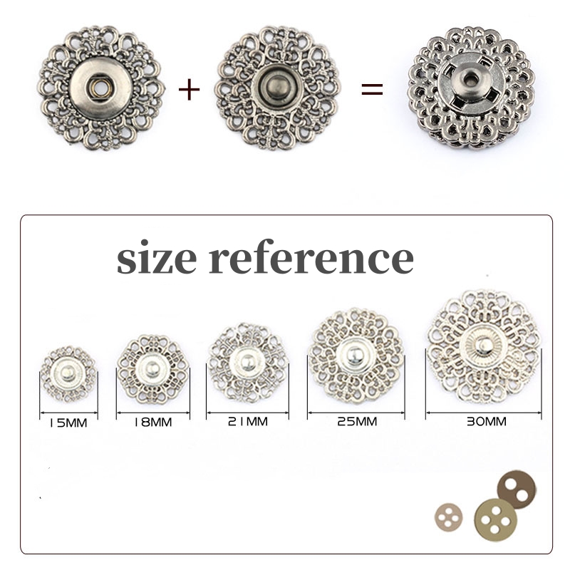 flower luxury garment accessories snap  button d invisible coat button  for women's and child clothes 