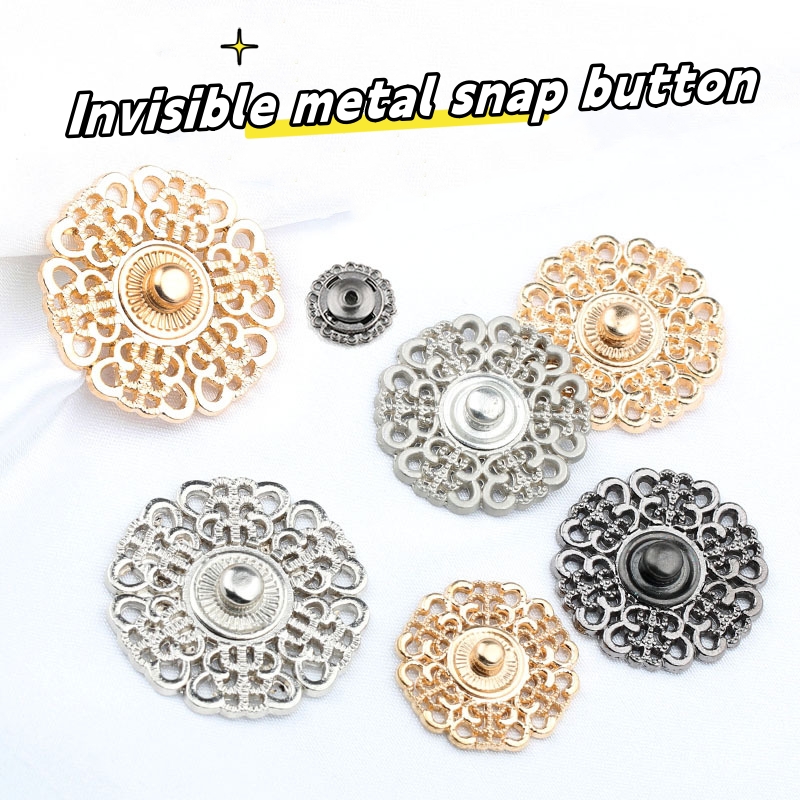flower luxury garment accessories snap  button d invisible coat button  for women's and child clothes 