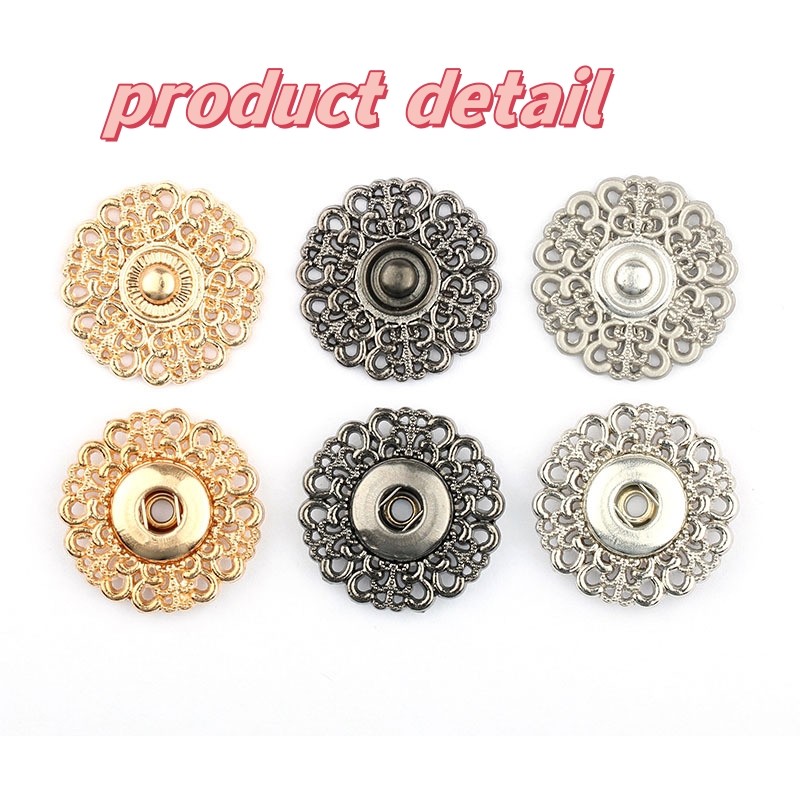 flower luxury garment accessories snap  button d invisible coat button  for women's and child clothes 