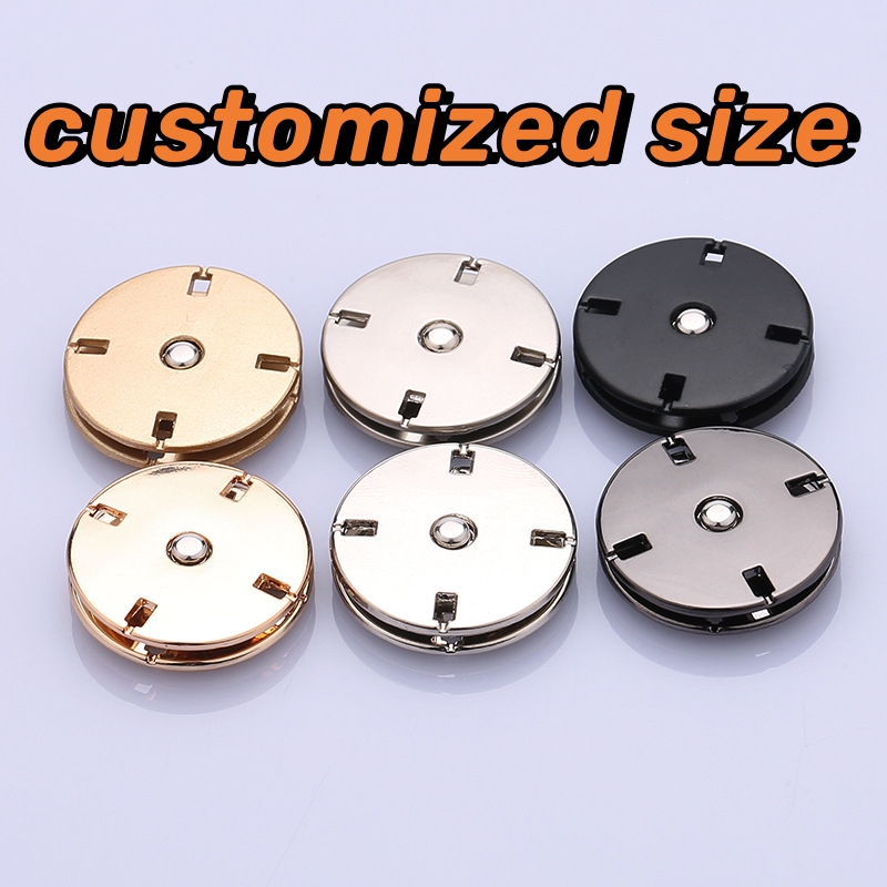 Customized  colors  High Quality Round Gold Sliver Custom Logo Size Color Plating Metal Sewing snap Button for Clothing