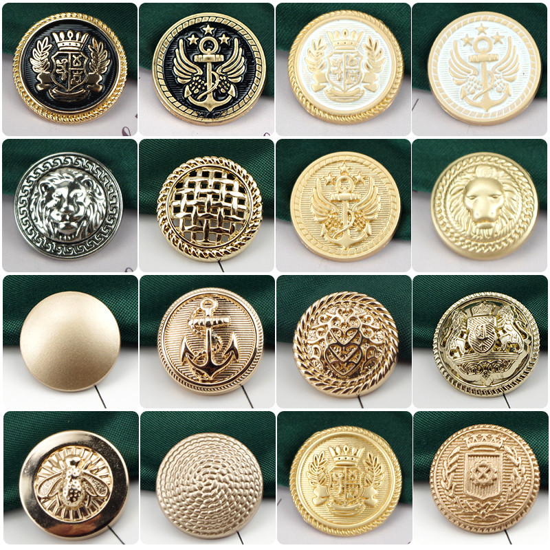 zinc alloy accessories wholesale Fashionable logo custom  metal gold shank button Hand sewing  button  metal for wool coat  