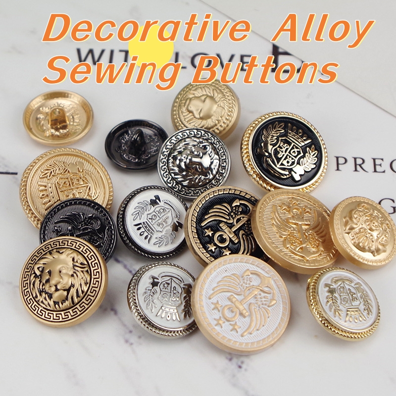 zinc alloy accessories wholesale Fashionable logo custom  metal gold shank button Hand sewing  button  metal for wool coat  