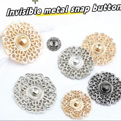 flower luxury garment accessories snap  button d invisible coat button  for women's and child clothes 