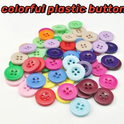 Wholesale colorful  four eyes  resin buttons round trench plastic button hand stitched sewing  button suit for pants coat 