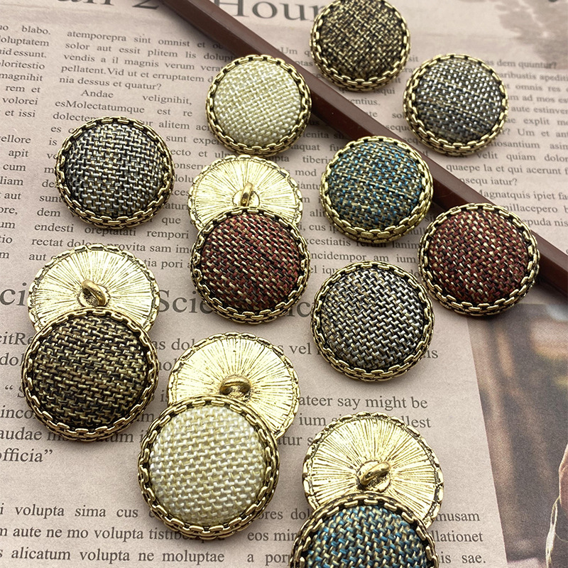 fabric handmade DIY bronze metal buckle clothing accessories decorative accessories shank button 