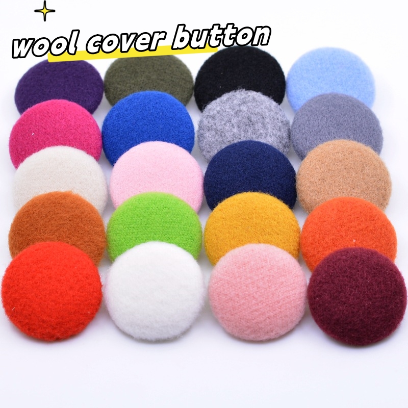 manufactiurer Cashmere coat button color wrap cloth button women's coat style coat buckle woolen round wrap buckle hidden button