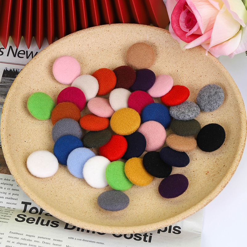 manufactiurer Cashmere coat button color wrap cloth button women's coat style coat buckle woolen round wrap buckle hidden button