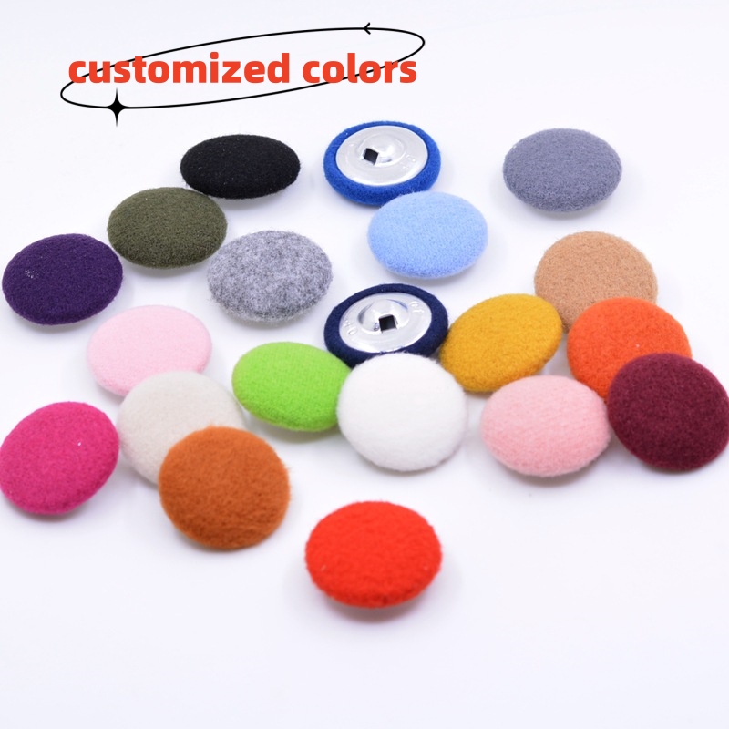 manufactiurer Cashmere coat button color wrap cloth button women's coat style coat buckle woolen round wrap buckle hidden button