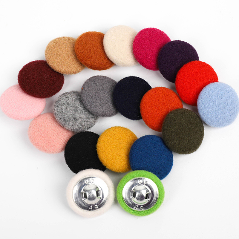 manufactiurer Cashmere coat button color wrap cloth button women's coat style coat buckle woolen round wrap buckle hidden button