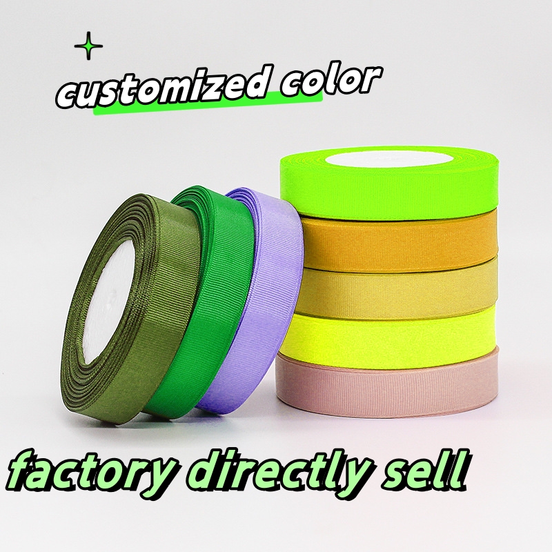 Wholesale High Quality 196 colors solid colors plain colors double face ribbons grosgrain  ribbon for garmetns 