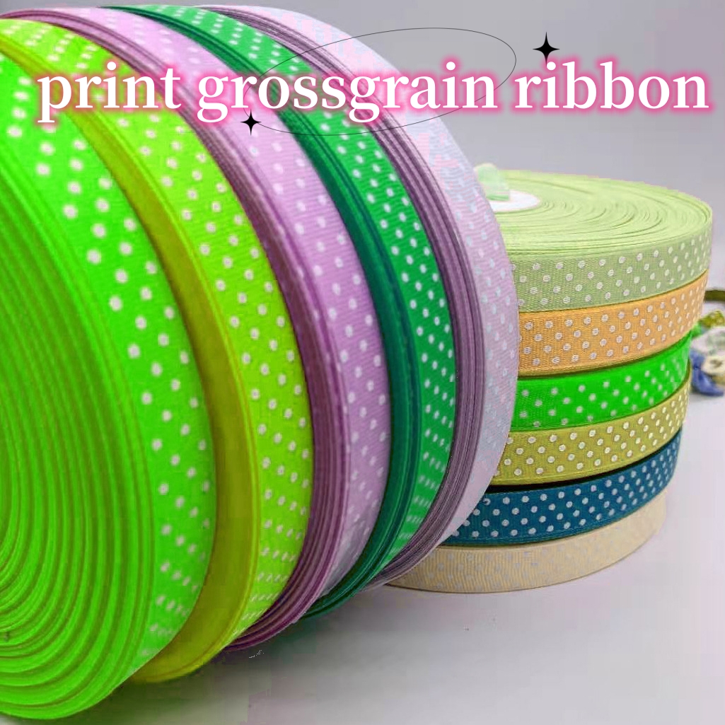 Fashion cheap cartoon rainbow Grosgrain Printed Ribbon handmade for DIY materials  garment 
