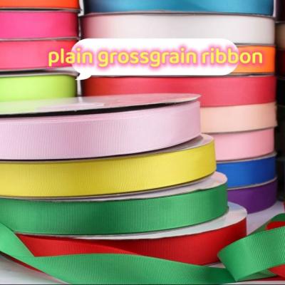 Wholesale High Quality 196 colors solid colors plain colors double face ribbons grosgrain  ribbon for garmetns 