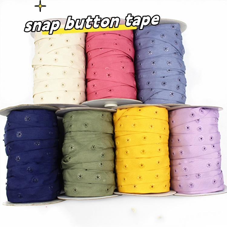 Wholesale Garment Accessories Customized color snap tape plastic snap button polyester curtain tape