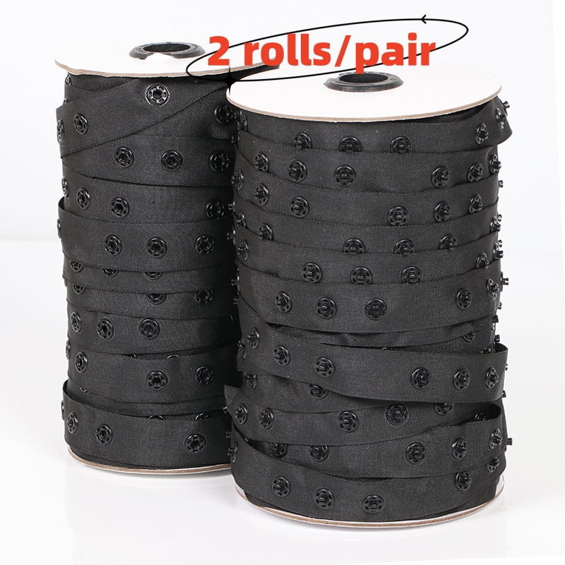 Wholesale Garment Accessories Customized color snap tape plastic snap button polyester curtain tape