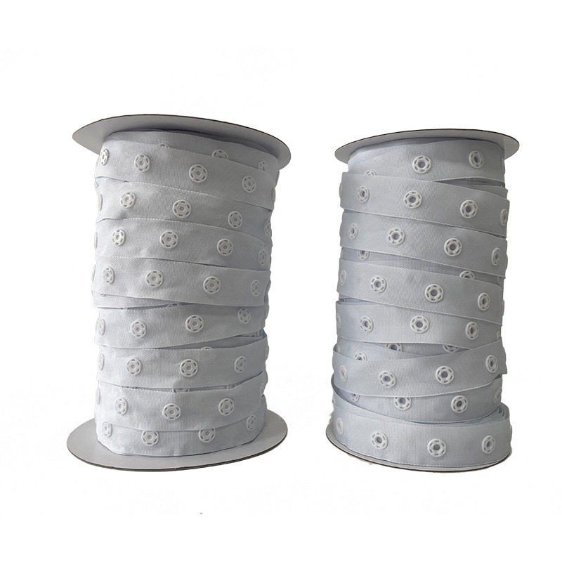 Wholesale Garment Accessories Customized color snap tape plastic snap button polyester curtain tape