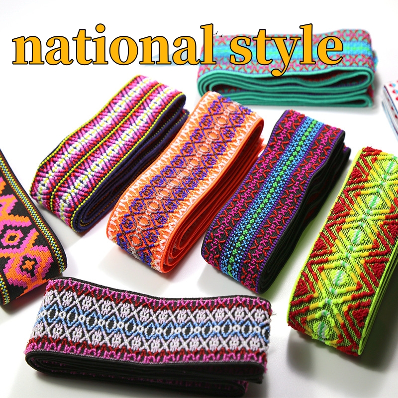 whosales fashion design jacquard craft elastic tape for garments accesssories shoes bags